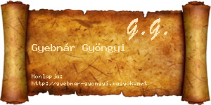 Gyebnár Gyöngyi névjegykártya